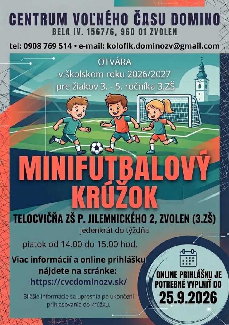 Plagát – Minifutbal (3. až 5. roč.) – 3. ZŠ