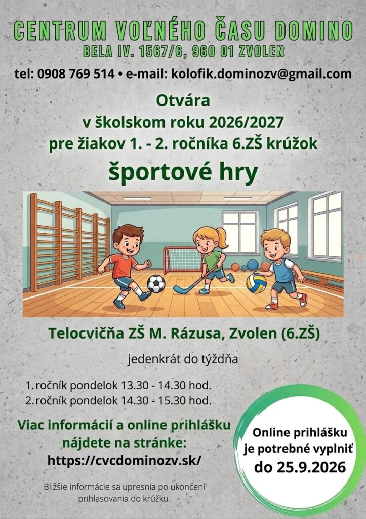 Plagát: Športové hry (1. roč.) – 6. ZŠ